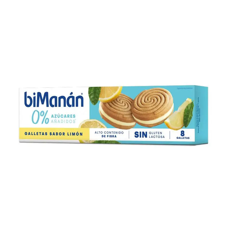 Bimanán Zitronenkekse ohne Zuckerzusatz, 8 Stück