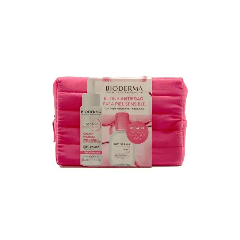 Bioderma Pack Anti-Ageing Routine für empfindliche Haut Sensibio H2O 100 ml + Sensibio Defensiv Serum 30 ml