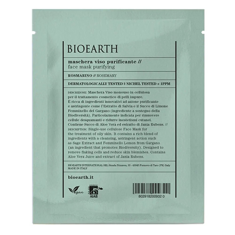 Bioearth Rosmarin Reinigende Gesichtsmaske in einer Dosis, 15 ml