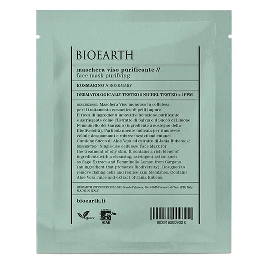 Bioearth Rosmarin Reinigende Gesichtsmaske in einer Dosis, 15 ml