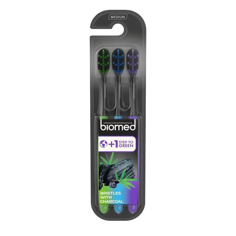 Biomed Toothbrush Black , 3 pieces