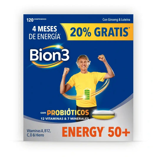 Bion3 Energy 50+ Multivitamine mit Probiotika, 120 Tabletten