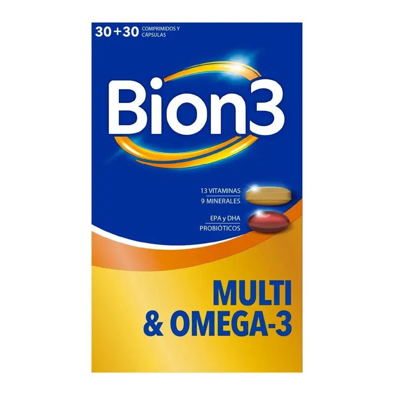 Bion3 Multi & Omega-3 mit Probiotika, 60 Kapseln