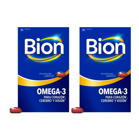 Bion3 Omega-3 mit Probiotika, Packung 2 x 30 Kapseln