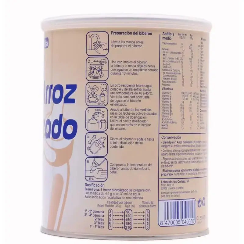 Blemil Plus 1 Hydrolysierter Reis Dose 400 g