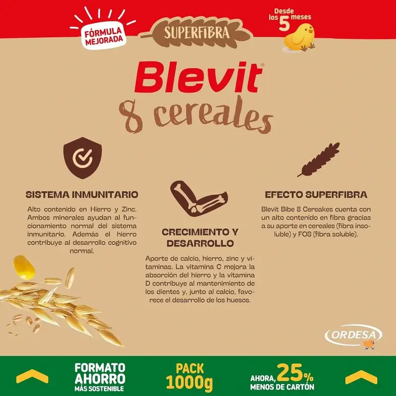 Blevit Säuglingsnahrung Superfibre 8 Müsli Sparformat, 1000 g