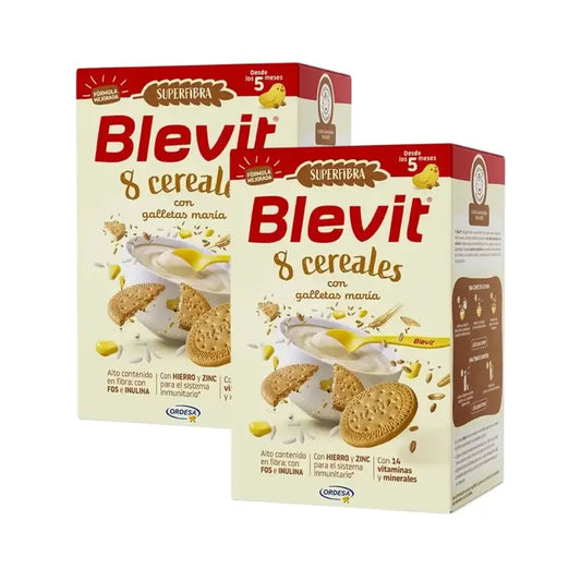 Blevit Babynahrung Superfibra 8 Müsli & Keks, 2X500 Grs