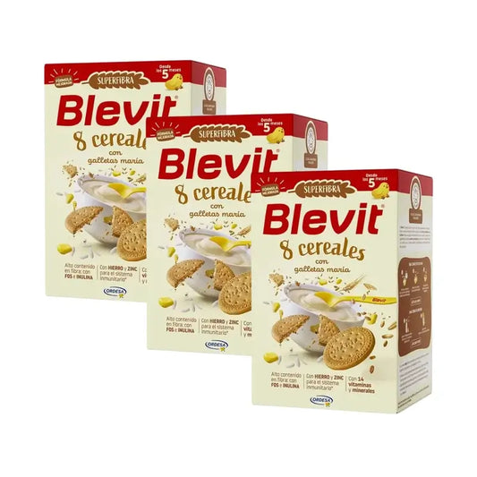 Blevit Babynahrung Superfibra 8 Müsli & Keks, 3X500 Grs