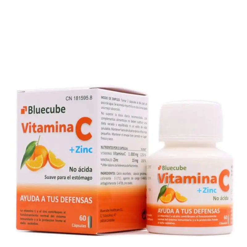 Bluecube Healthcare Vitamin C + Zink, 60 Kapseln