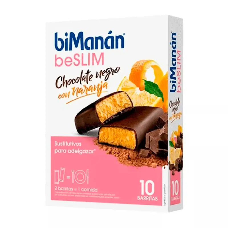 biManán Sustitutive Chocolate and Orange Bars 8 pieces