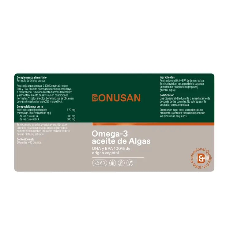 Bonusan Omega-3-Algenöl, 60 Perlen