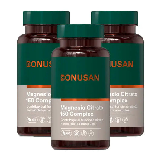 Bonusan Magnesiumcitrat 150 Complex, Packung 3 x 60 Tabletten