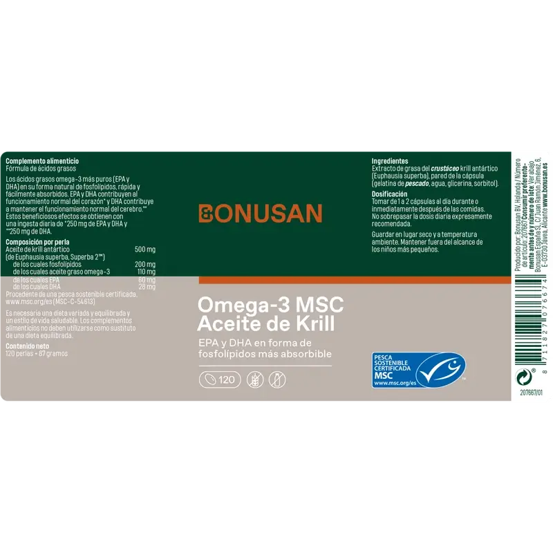 Bonusan Omega-3 Msc Krillöl, 120 Perlen