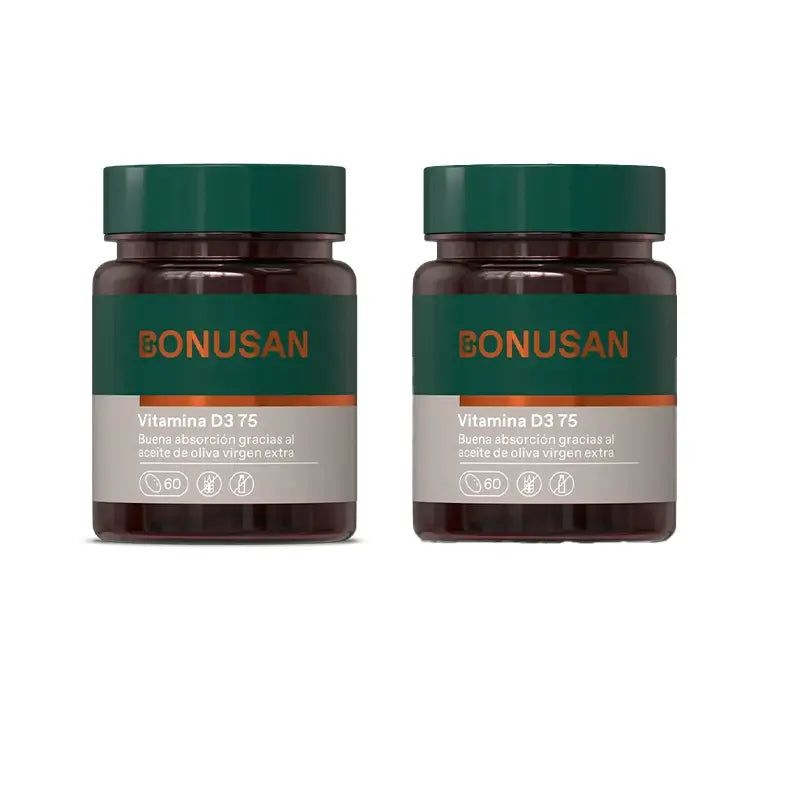 Bonusan Vitamin D3 Forte 75 , 2X60 Perlen