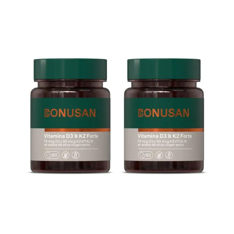 Bonusan Vitamin D3 & K2 Forte, 2X60 Perlen