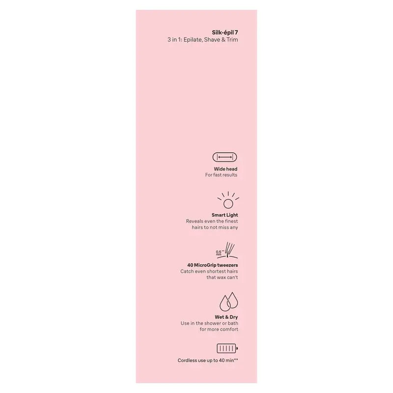 Braun Braun Silk-Épil 7, Epilierer für einfache Haarentfernung, lang anhaltend weiche Haut, 7-041