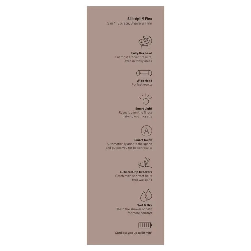 Braun Silk-Épil 9 Flex 9002, Elektrischer Epilierer für Damen