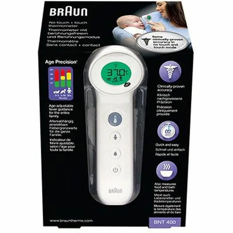 Braun Berührungslos + Front Bnt400 Thermometer , 1 Stk.