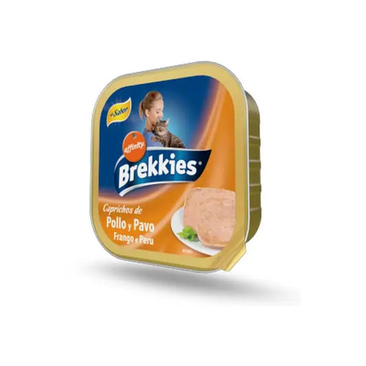 Brekkies Katzen-Nassfutter in der Schale mit Truthahn und Huhn, 100 g