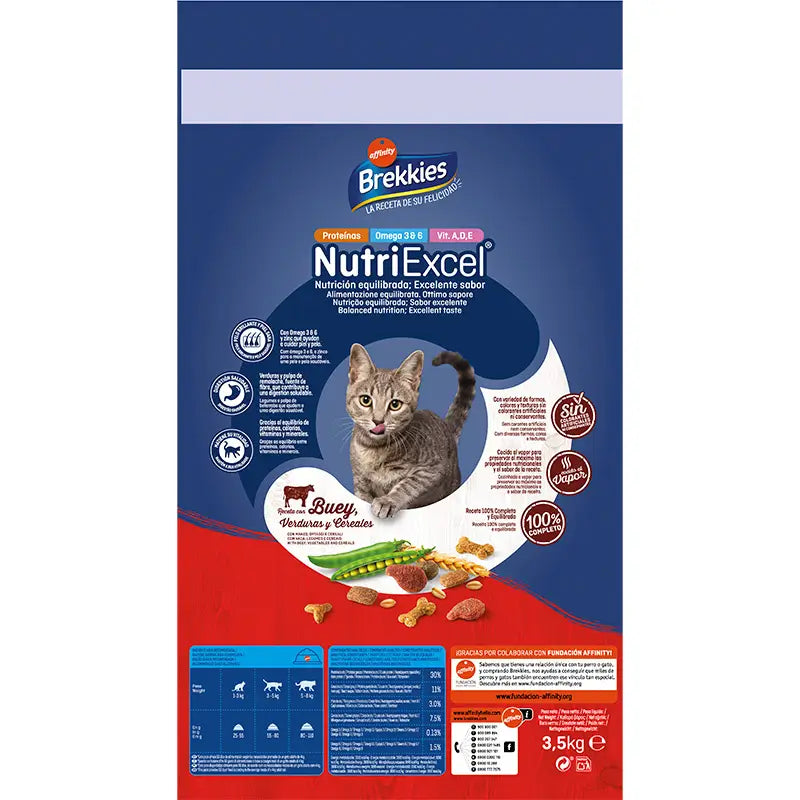 Brekkies Excel Feline Adult Rindfleisch, 3,5 kg, Katzenfutter