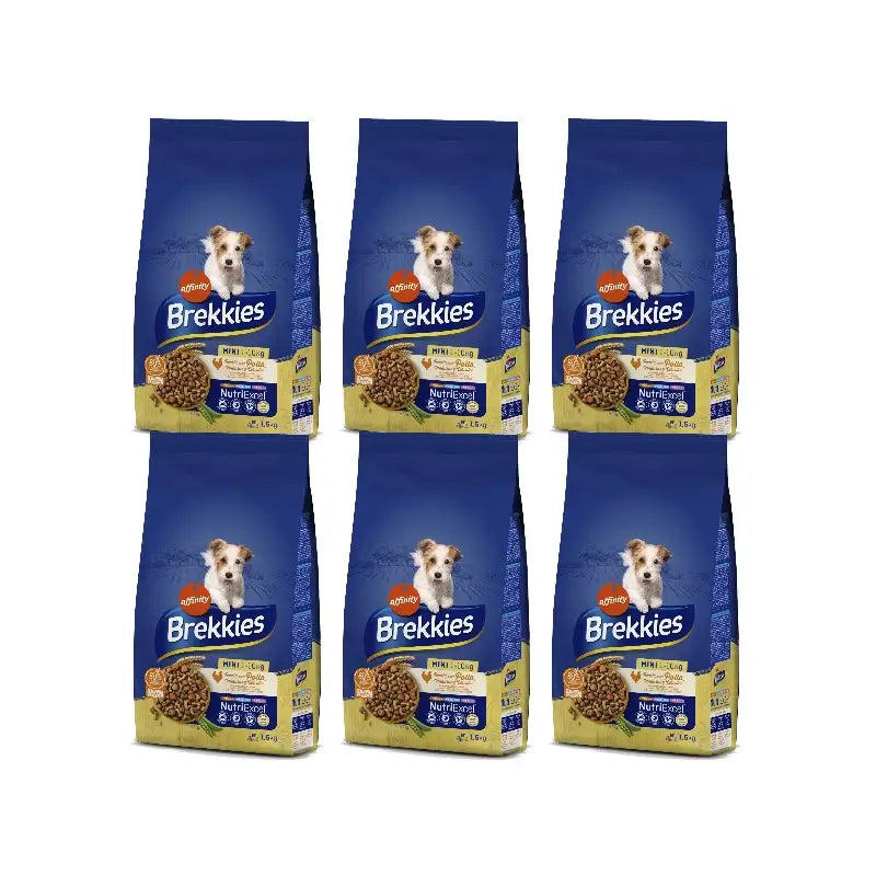 Brekkies Trockenfutter Bed Mini Huhn, 6 x 1,5 kg