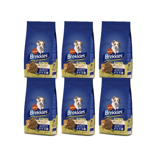 Brekkies Trockenfutter Bed Mini Huhn, 6 x 1,5 kg