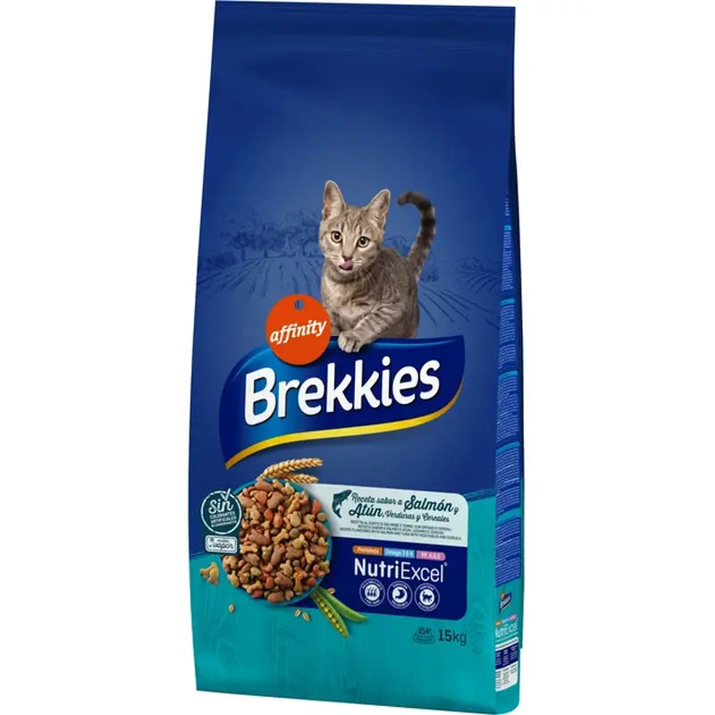 Brekkies Katzenfutter mit Lachs, 15 kg