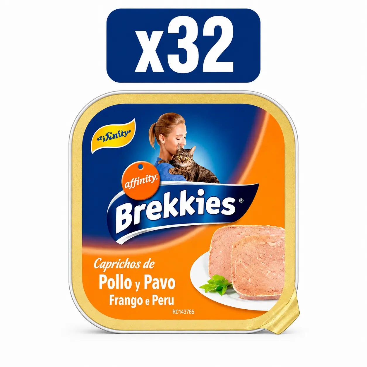 Brekkies Katzenfutter mit Truthahn und Huhn, 100 g, 32er-Pack