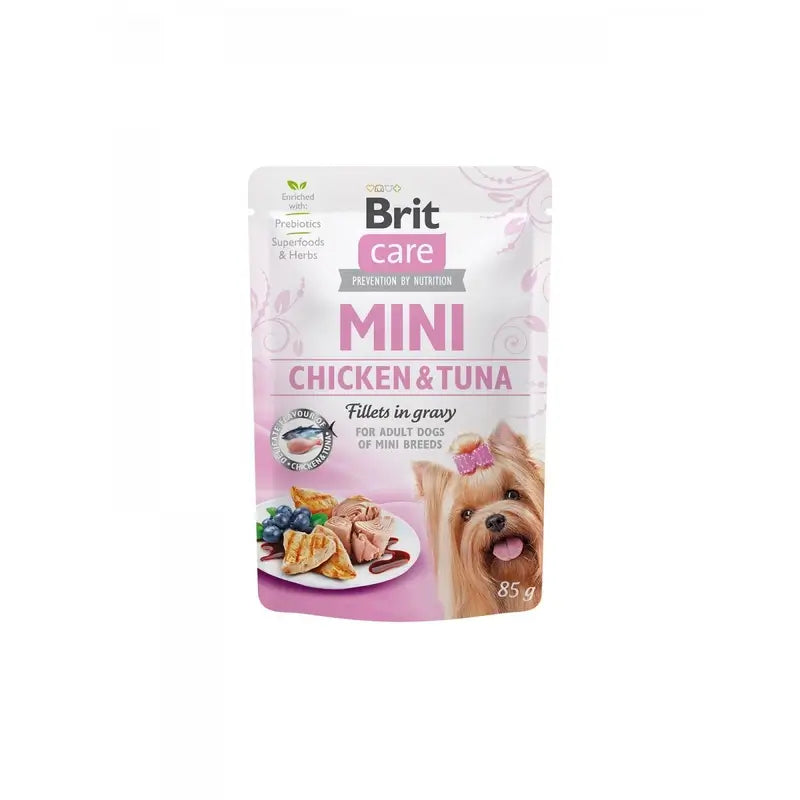 Brit Care Dog Mini Huhn und Thunfisch im Beutel, 24 x 85 Gramm
