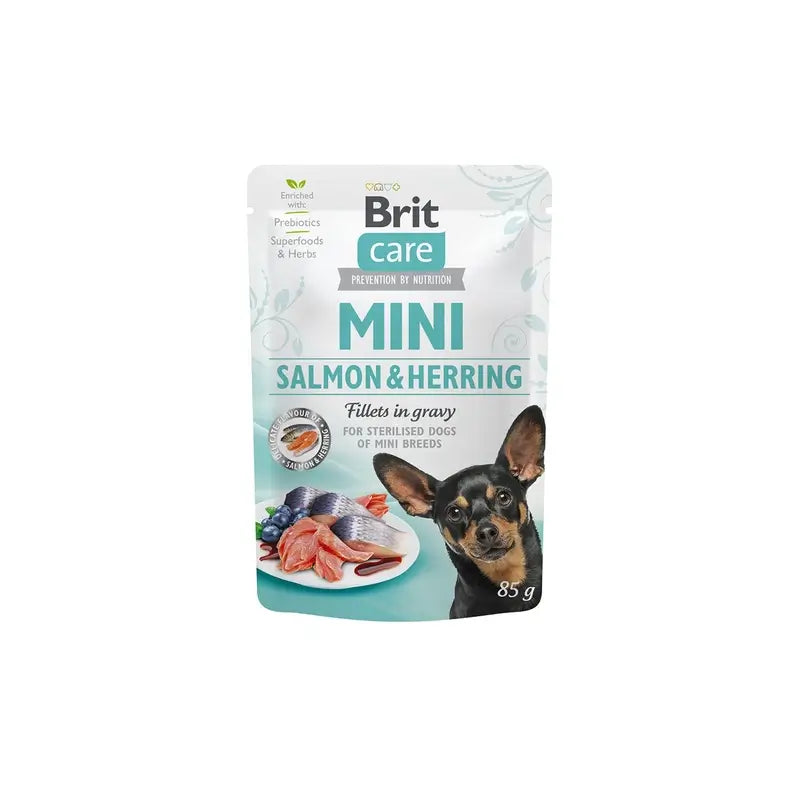 Brit Care Dog Mini Lachs und Hering, Beutel, 24 x 85 Gramm