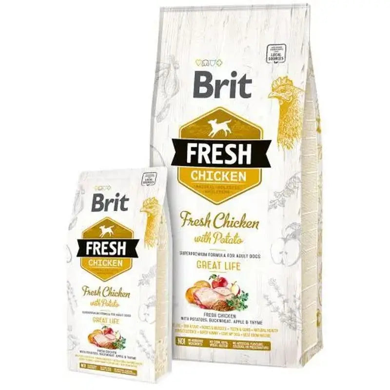 Brit Fresh Adult Great Life Huhn Kartoffel 12Kg für Hunde