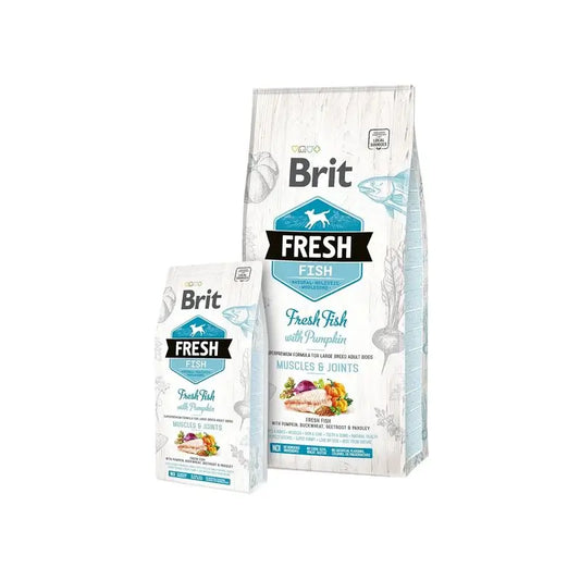 Brit Fresh Adult Große Muskeln Gelenke Fisch Kürbis 12Kg für Hunde