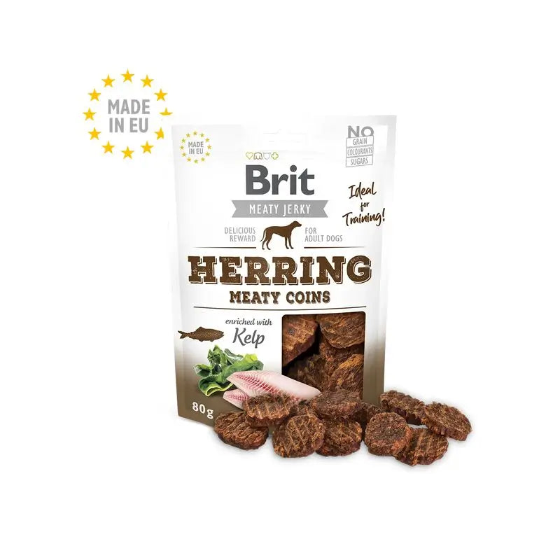 Brit Jerky Snack Meaty Coins Bücklinge 80Gr für Hunde