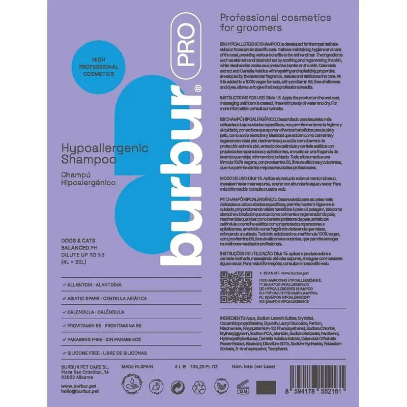Burbur Pro Hypoallergenes Shampoo 1000Ml