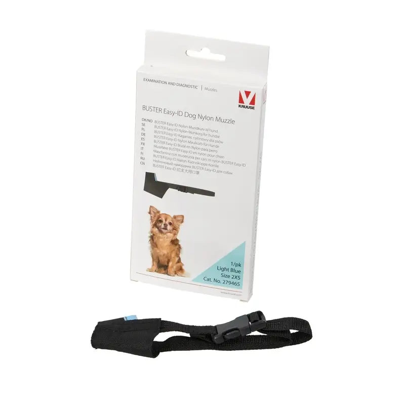 Buster Easy-Maulkorb für Hunde, Nylon, doppelt, extra klein, blau, 1 Stück