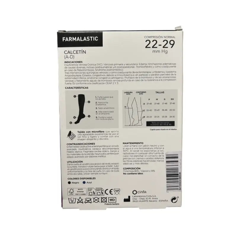 Farmalastic Schwarze Socken, große Größe