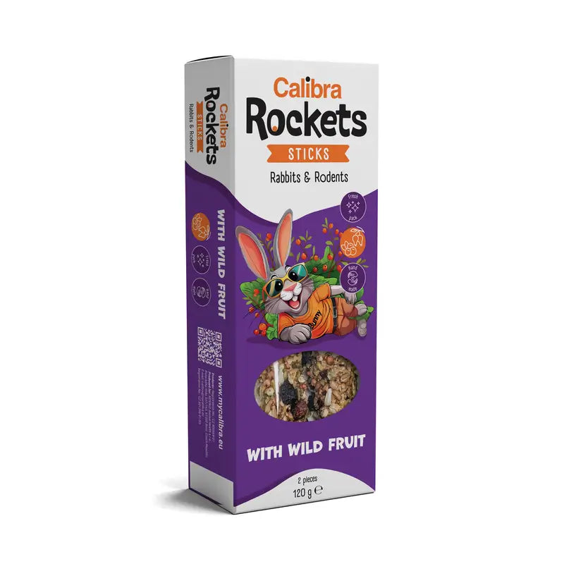 Calibra Calibra Rockets Sticks Kaninchen – Nagetier – Waldfrüchte 120 g