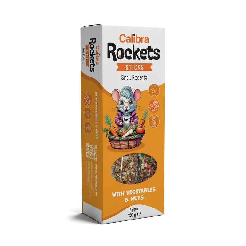 Calibra Calibra Rockets Sticks für Nagetiere – Gemüse und Nüsse 120 g