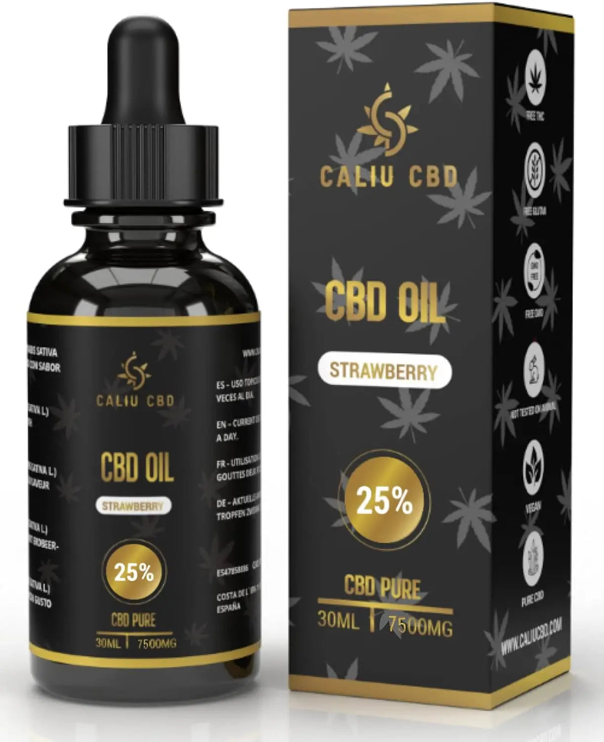 Caliu Reines Cbd Öl 15% 4500Mg Erdbeere Cbd 0% Thc, 30 ml