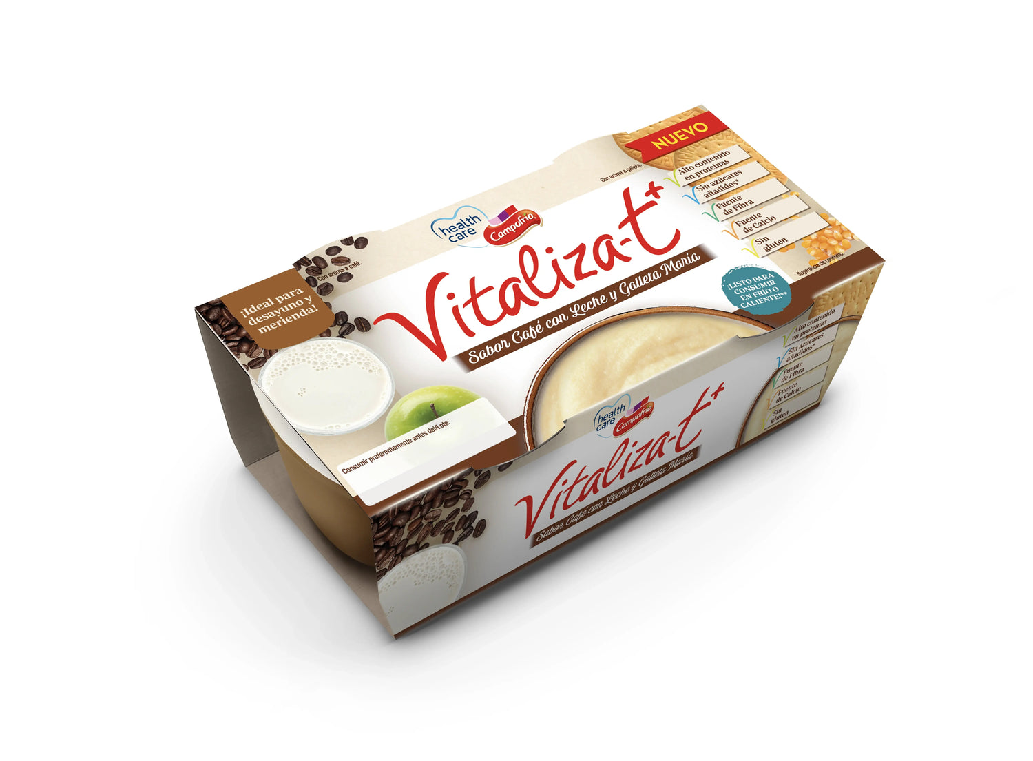 Campofrio Health Care Vitalizat+ Kaffee und Kekse, 6 x 130 g
