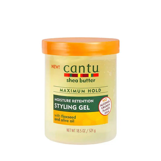 Cantu Sheabutter-Styling-Gel mit Leinsamen+Olivenöl 524G (Feuchtigkeitsspeicherung)