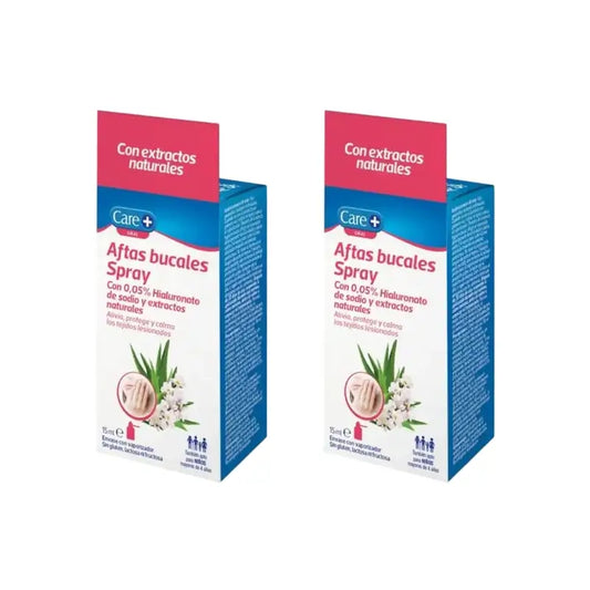 Care+ Aftas Mundspray, 2X15 Ml
