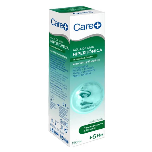 Care+ Hypertonisches Meerwasser mit Aloe Vera und Eukalyptus , 120 ml