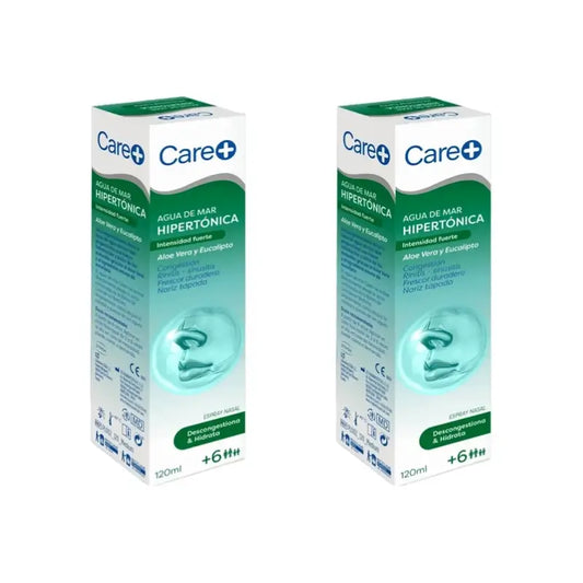 Care+ Hypertonisches Meerwasser mit Aloe Vera und Eukalyptus , 2x120 ml
