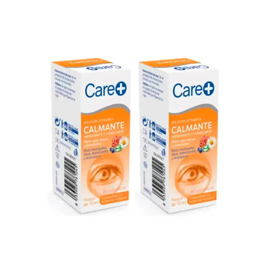 Care+ Beruhigende Augentropfen für gereizte Augen, Packung 2 x 10 ml