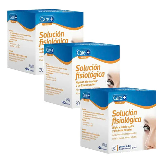 Care+ Physiologische Lösung 5Ml, Packung 3 x 30 Einheiten