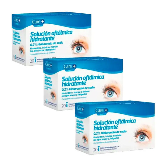 Care+ Feuchtigkeitsspendende Augenlösung, Packung 3 x 20 St.