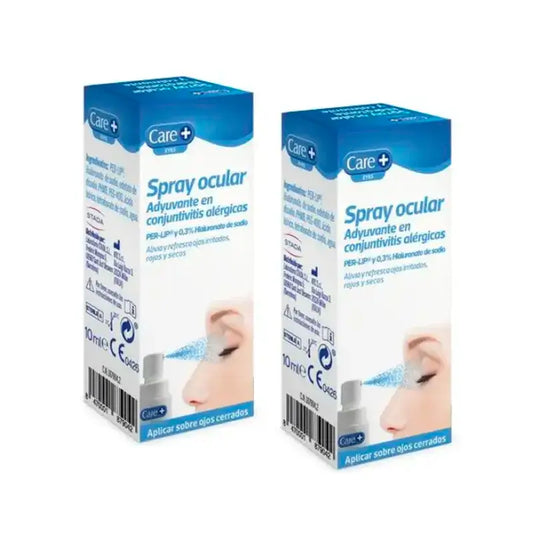 Care+ Allergische Bindehautentzündung Augenspray, Packung 2 x 10 ml
