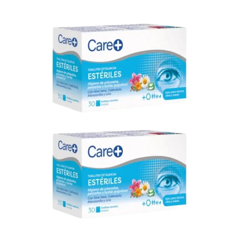 Care+ Sterile Brillenputztücher, Packung 2 x 30 Stück