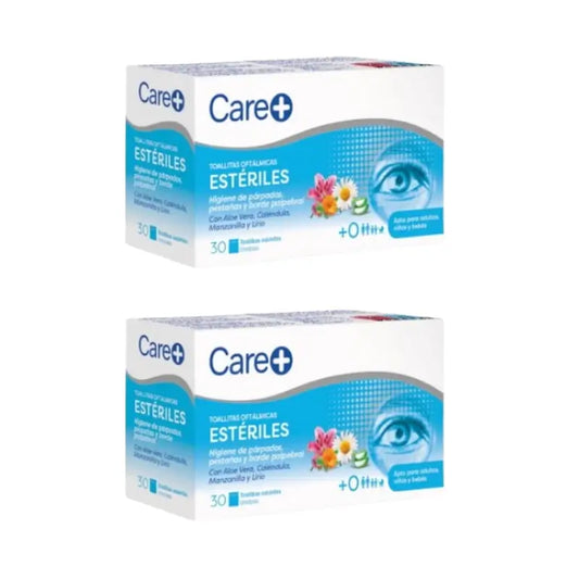 Care+ Sterile Brillenputztücher, Packung 2 x 30 Stück